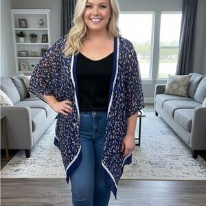 Banana Republic Blue Floral Cardigan